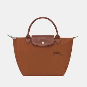 Le Pliage Green S Handbag Cognac - Recycled canvas